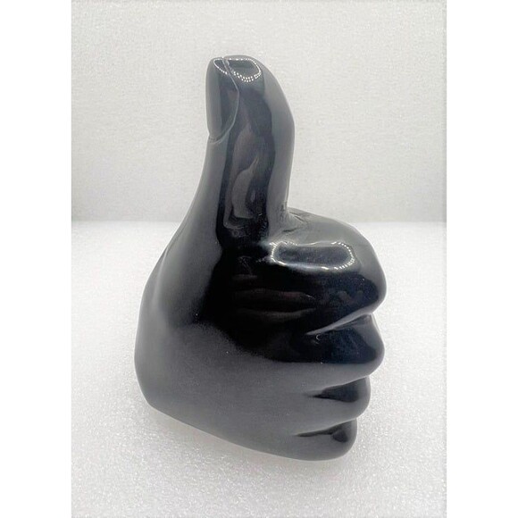 Black Obsidian "Thumbs Up" Carving - Picture 4 of 8